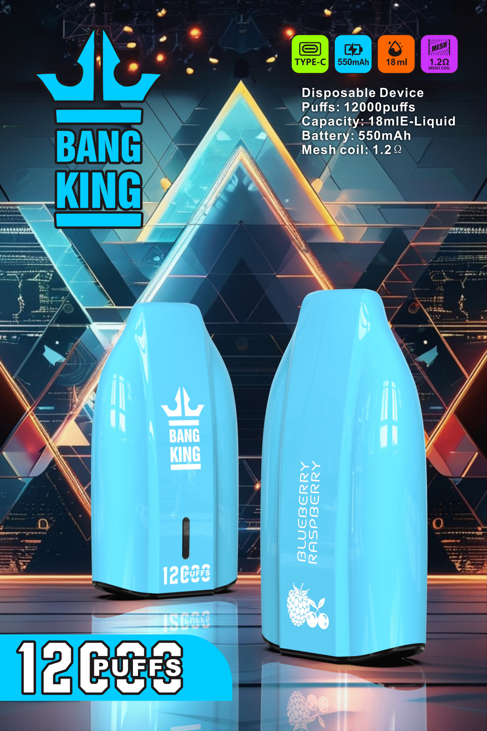 Bang King 12000 Puffs Bugatti Keys 12K Disposable Vape Wholesale 100% Original Edition 12 Flavors Low Nicotine 0% 2% 3% 5% E-Cigarette - Image 11