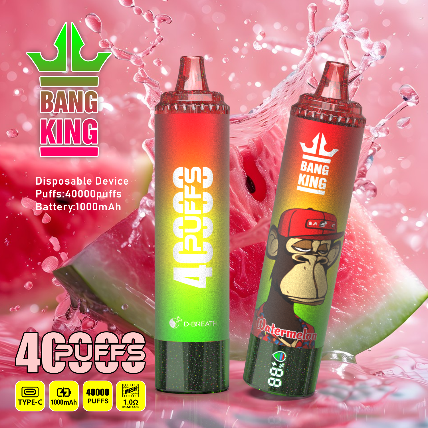 High Quality Bang 40000 DSK059 Wholesale Factory Supply TYPE C Nicotine 0% 2% 3% 5% Percent - Image 2