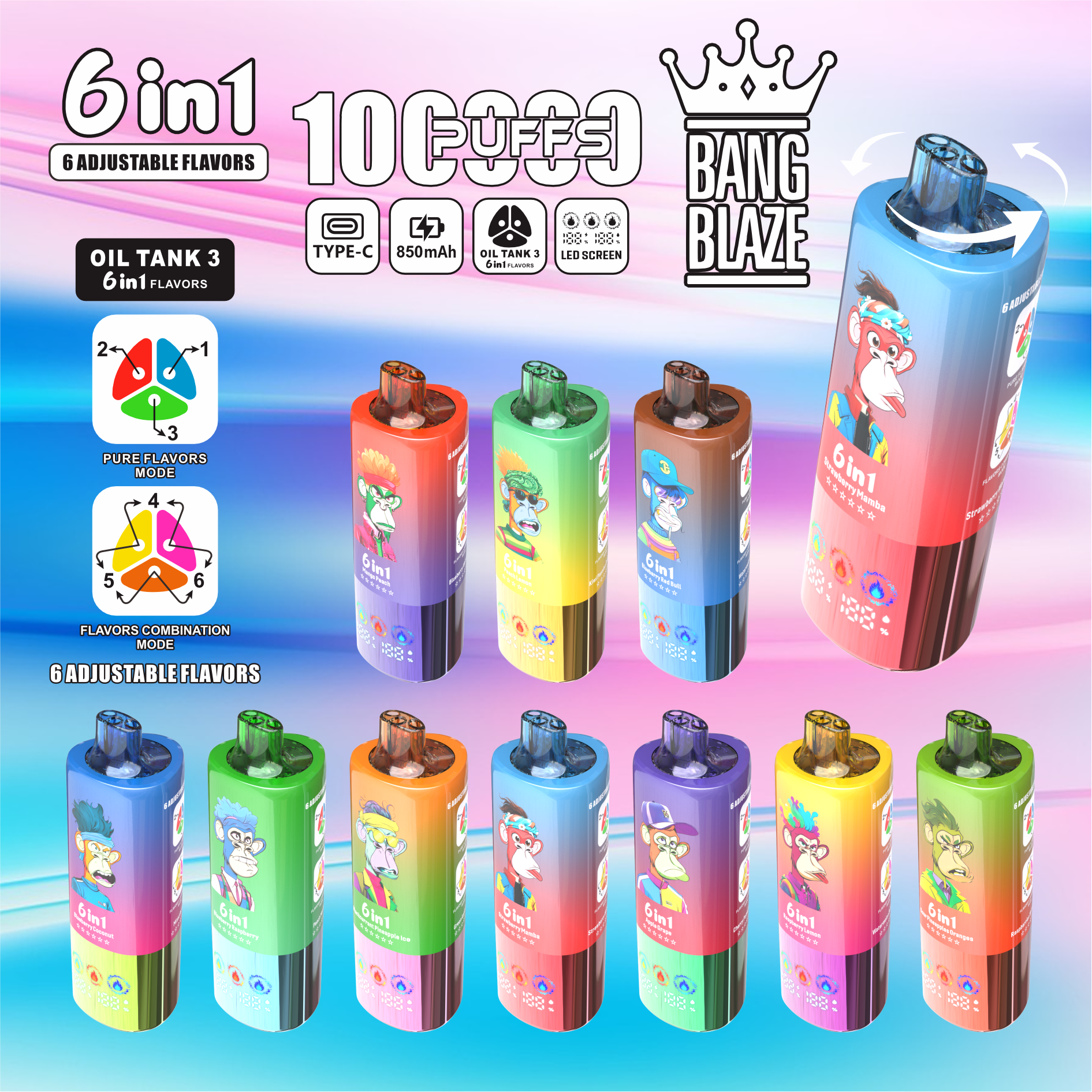 High Quality Bang 100K DSK055 Original Factory Service Type C Nicotine 0% 2% 3% 5% - Image 10