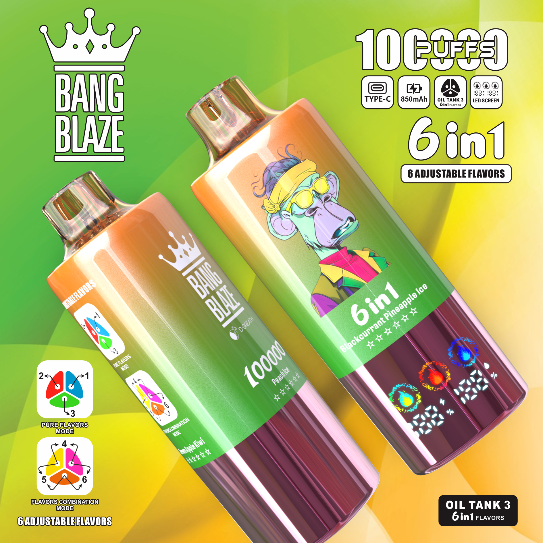 High Quality Bang 100K DSK055 Original Factory Service Type C Nicotine 0% 2% 3% 5% - Image 2