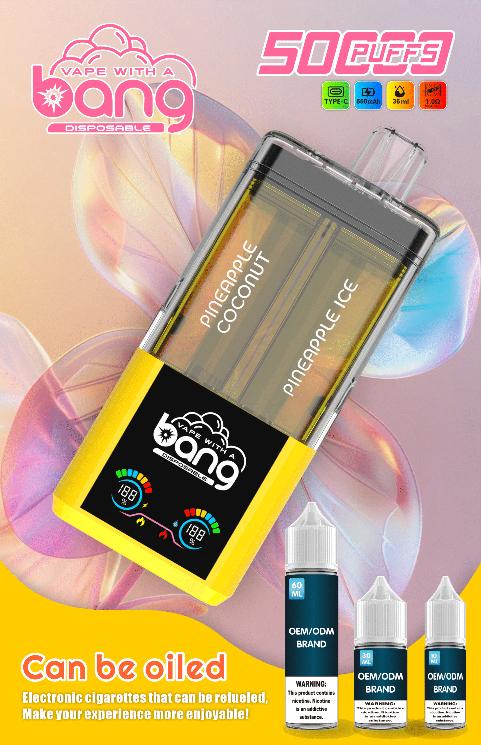 BANG B50K Puffs 12 flavoes 0% 2% 3% 5% Nicotine Disposable Vape - Image 3