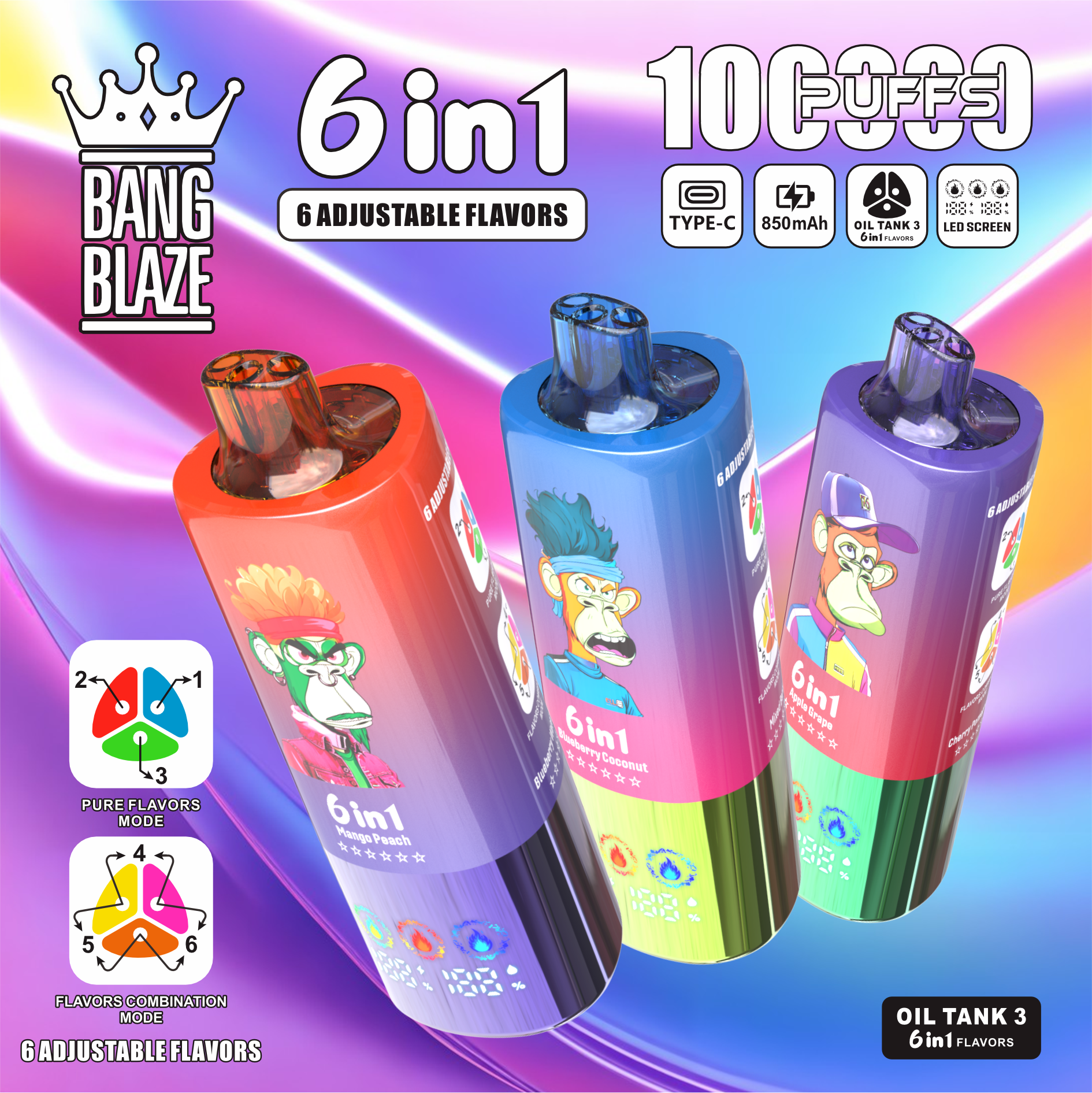 High Quality Bang 100K DSK055 Original Factory Service Type C Nicotine 0% 2% 3% 5% - Image 9