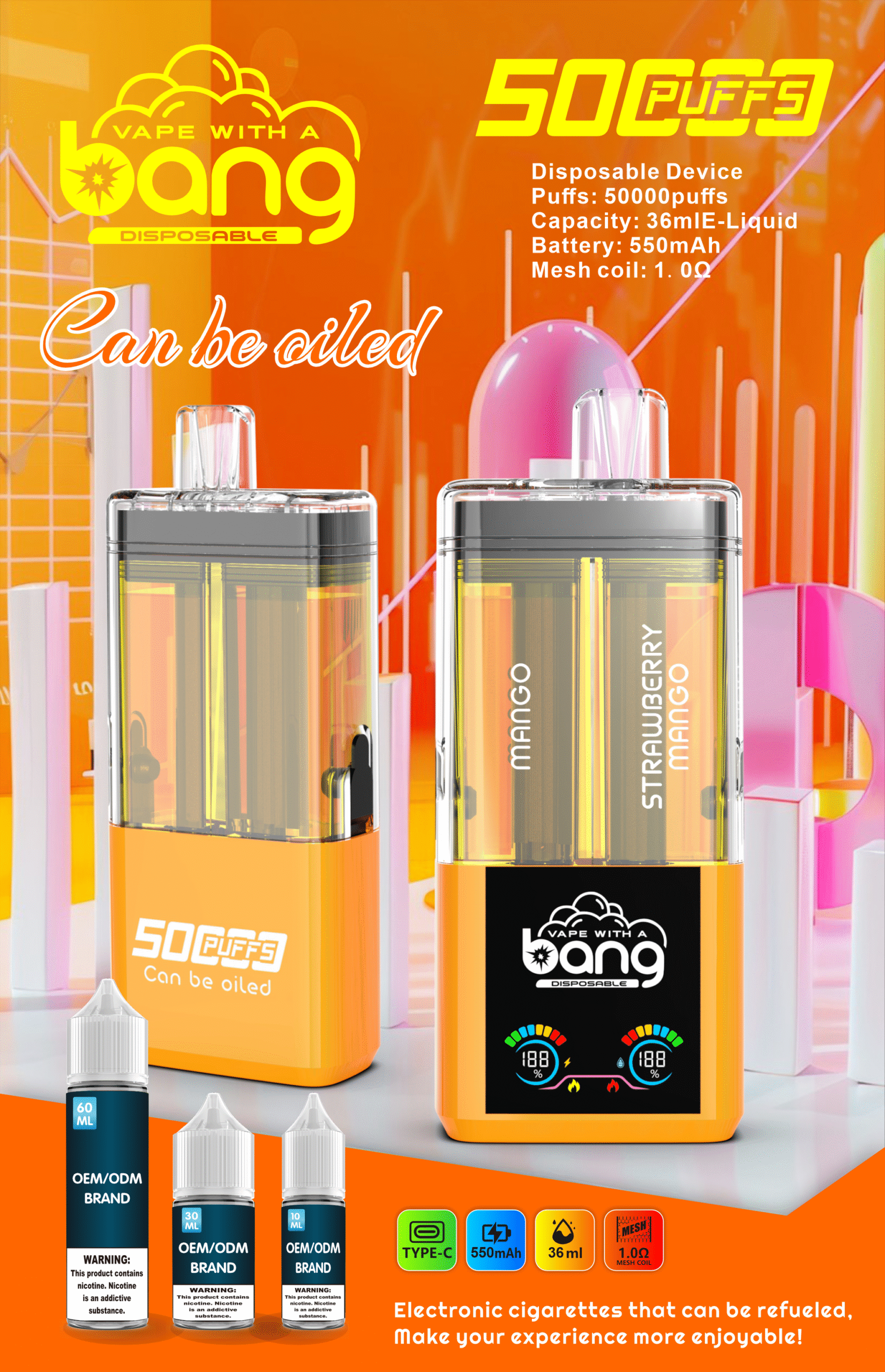 BANG B50K Puffs 12 flavoes 0% 2% 3% 5% Nicotine Disposable Vape - Image 11
