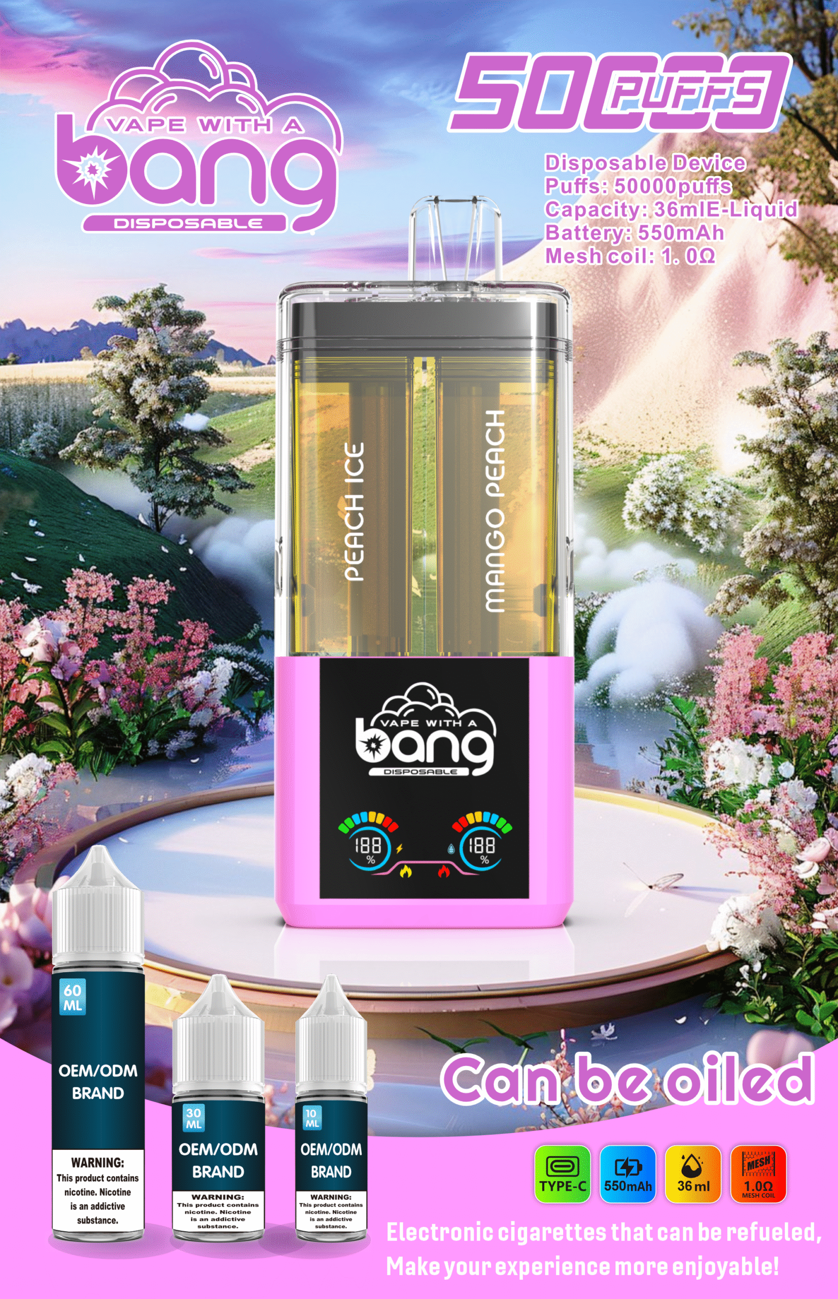 BANG B50K Puffs 12 flavoes 0% 2% 3% 5% Nicotine Disposable Vape - Image 10