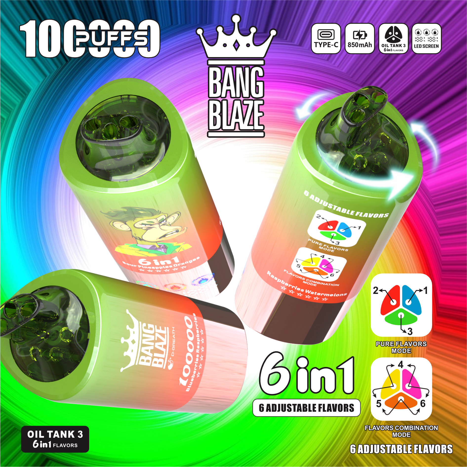 High Quality Bang 100K DSK055 Original Factory Service Type C Nicotine 0% 2% 3% 5% - Image 7