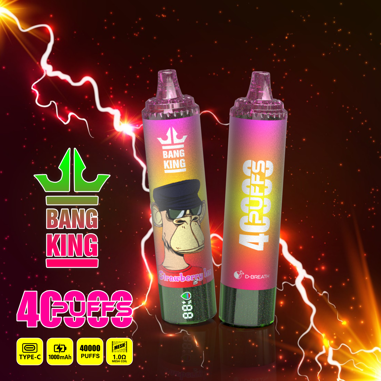 High Quality Bang 40000 DSK059 Wholesale Factory Supply TYPE C Nicotine 0% 2% 3% 5% Percent
