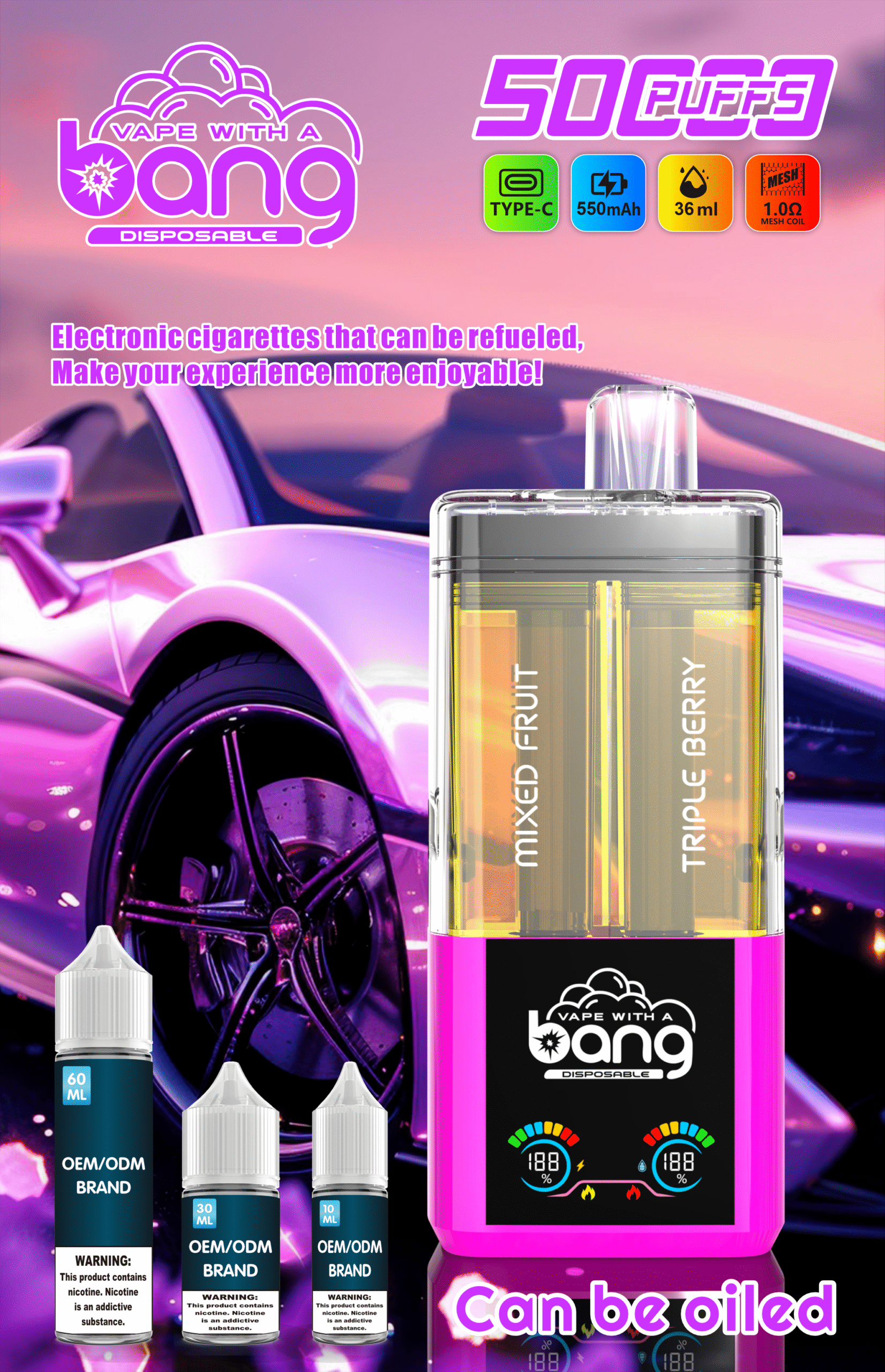 BANG B50K Puffs 12 flavoes 0% 2% 3% 5% Nicotine Disposable Vape - Image 8