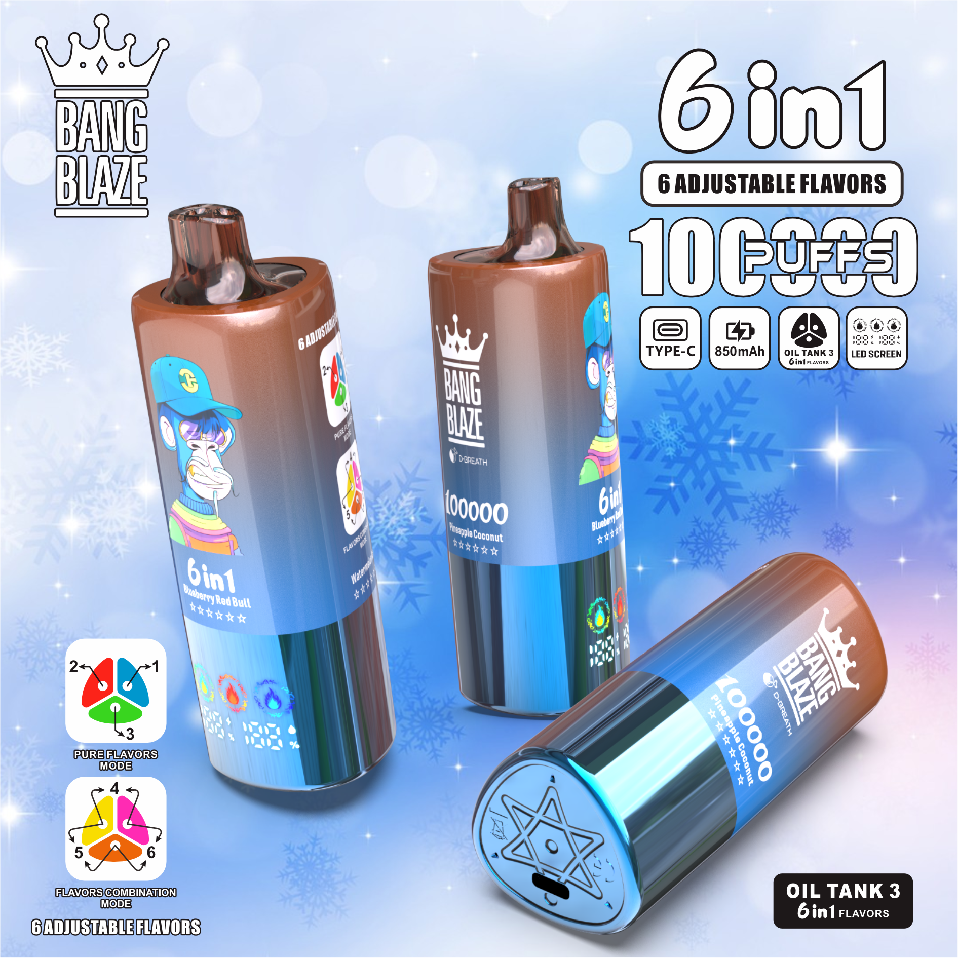 High Quality Bang 100K DSK055 Original Factory Service Type C Nicotine 0% 2% 3% 5% - Image 4
