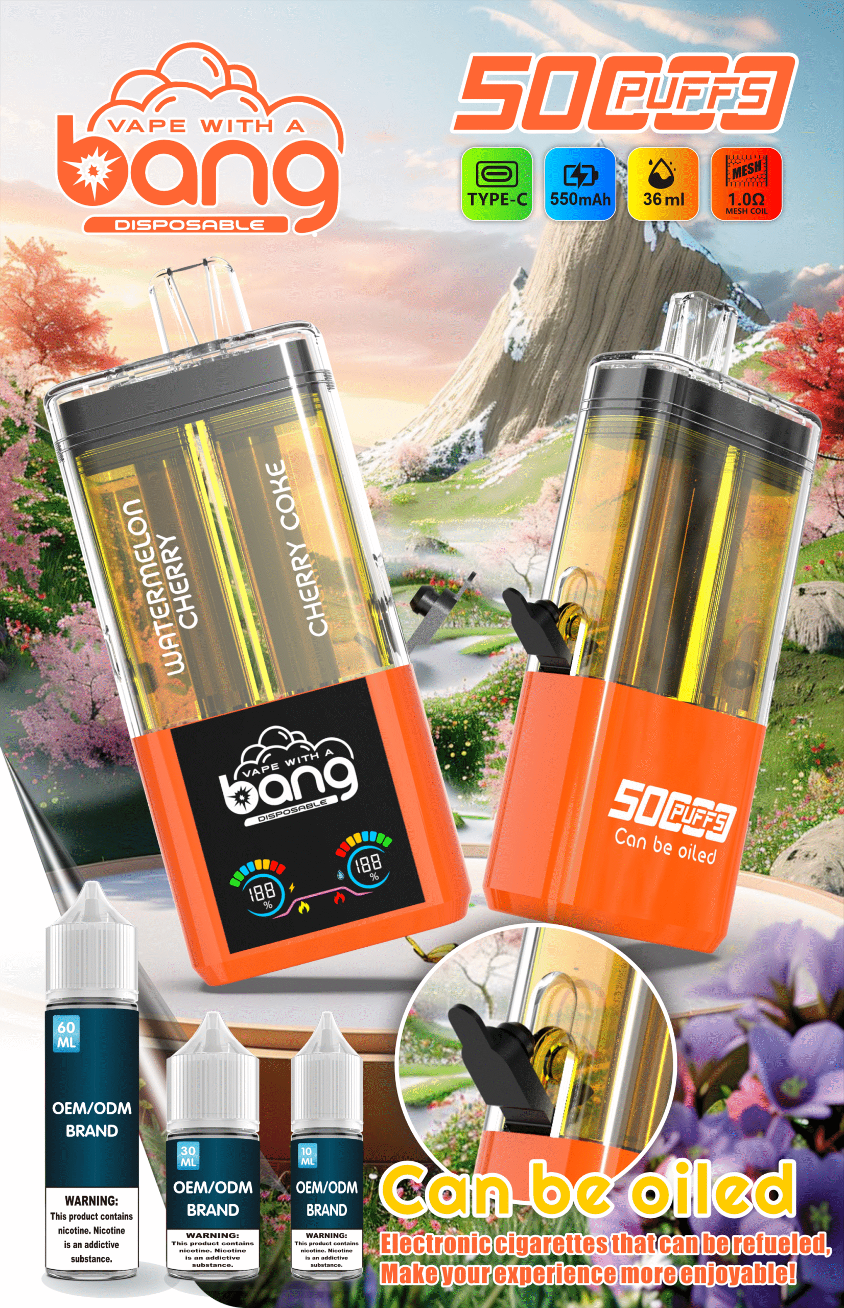 BANG B50K Puffs 12 flavoes 0% 2% 3% 5% Nicotine Disposable Vape - Image 5