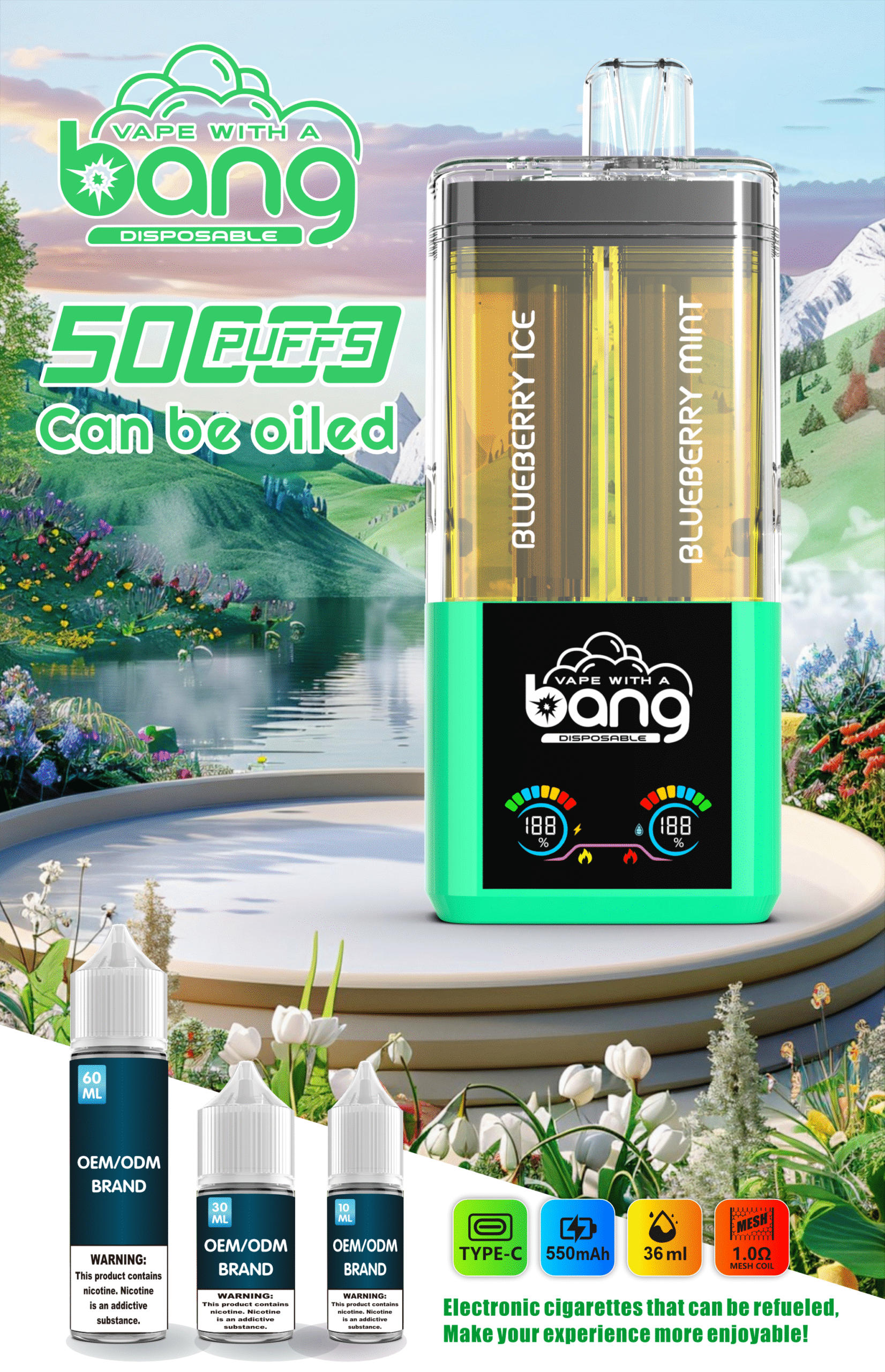 BANG B50K Puffs 12 flavoes 0% 2% 3% 5% Nicotine Disposable Vape - Image 4
